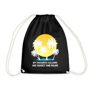 palmiers coucher de soleil d’été mer couleurs préférées - Sac de sport léger - noir - Devant