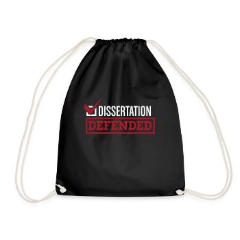 Dissertation Defended | Graduate School PhD Thesis - Drawstring Bag - black - Front