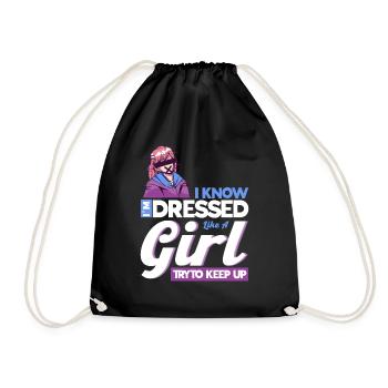 Crossdressing Anime Femboy - Drawstring Bag - black - Front