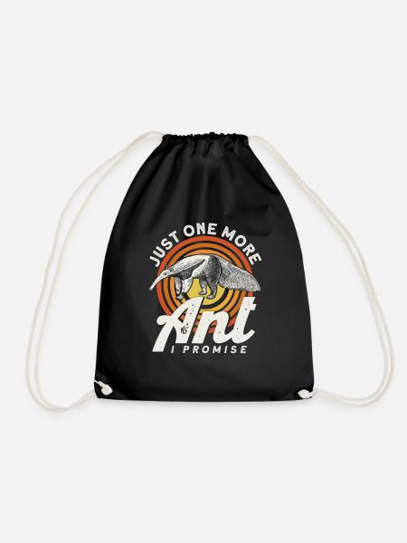 Wildlife Anteater Ameisenbär - Drawstring Bag - black