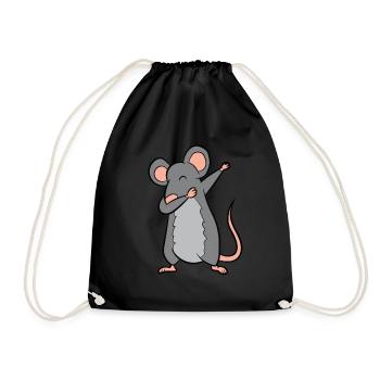 Ratte Dabbing Liebe Ratte Lustige Haustier Ratte - Turnbeutel - Schwarz - Vorne