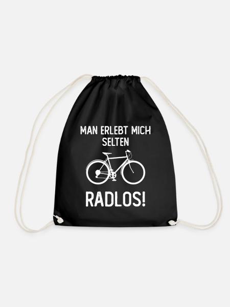 Man Erlebt Mich Selten Radlos Fahrrad Sprüche - Turnbeutel - Schwarz