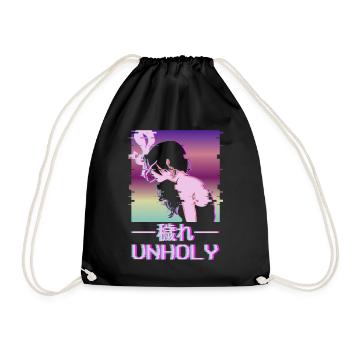 Unholy Aesthetic Anime Girl Smoking cadeau - Sac de sport léger - noir - Devant