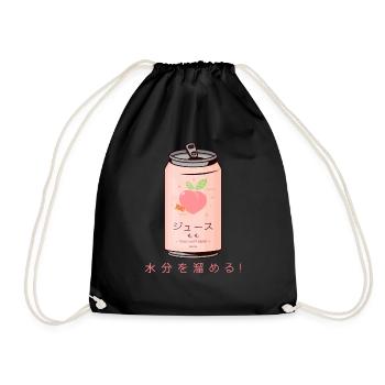 90s Japanese Aesthetic Peach Juice Can Aesthetic - Sac de sport léger - noir - Devant