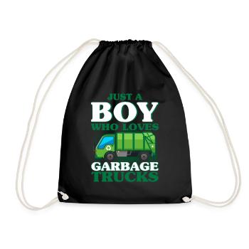 Anniversaire Camion poubelle - Sac de sport léger - noir - Devant