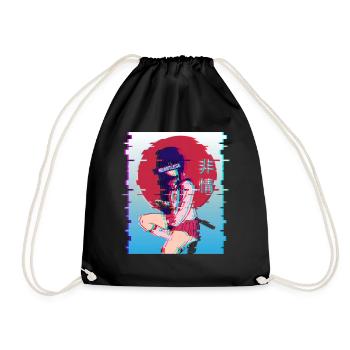 Heartless Waifu Anime Girl japonais Vaporwave - Sac de sport léger - noir - Devant
