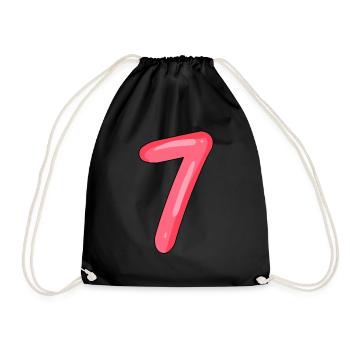 Number 7 - Number 7 - Drawstring Bag - black - Front