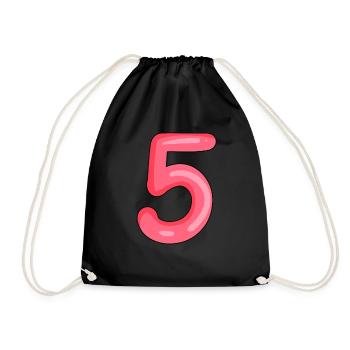 5 - Turnbeutel - Schwarz - Vorne
