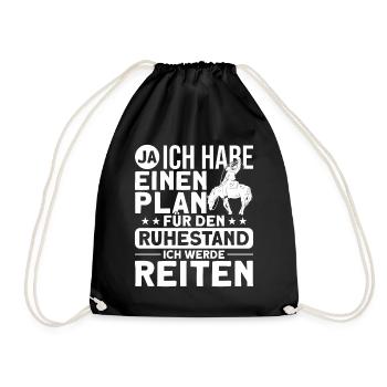 Reiter Reiten Westernreiten - Turnbeutel - Schwarz - Vorne