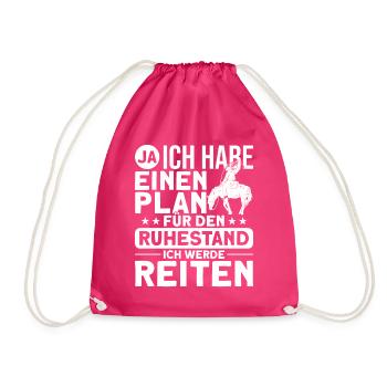 Reiter Reiten Westernreiten - Turnbeutel - Fuchsia - Vorne