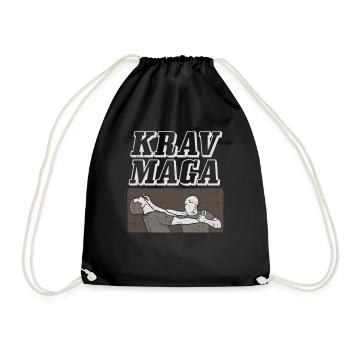 Krav Maga IDF Israel Kampfsport MMA Boxen - Turnbeutel - Schwarz - Vorne