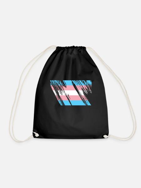 Trans LGBT Flagge - Turnbeutel - Schwarz