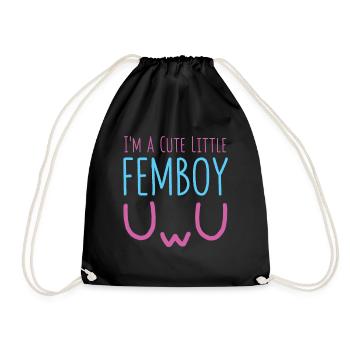 I'm A Cute Little Femboy LGBTQ Gay Aesthetic Queer - Turnbeutel - Schwarz - Vorne