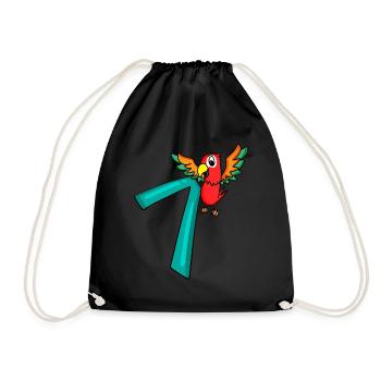 7 anniversaire Perroquet - 7 ans cadeau - Sac de sport léger - noir - Devant