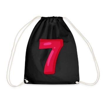 Number 7 - Number 7 - Drawstring Bag - black - Front