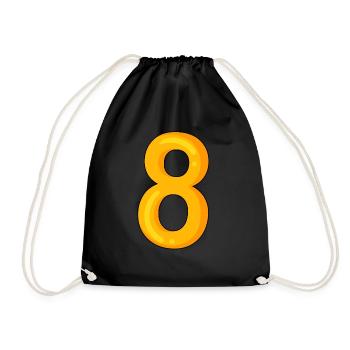 Number 8 - Number 8 - Drawstring Bag - black - Front