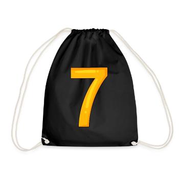 Nummer 7 - Zahl 7 - Turnbeutel - Schwarz - Vorne