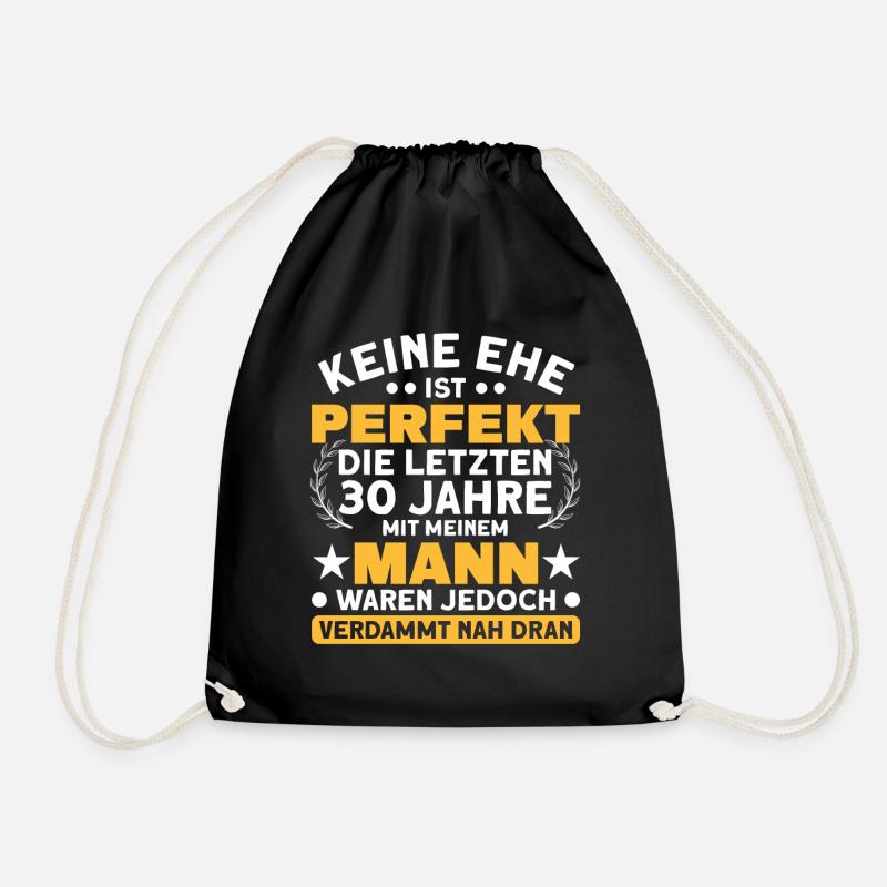 Perlenhochzeit 30. Hochzeitstag Ehepaar - Turnbeutel - Schwarz