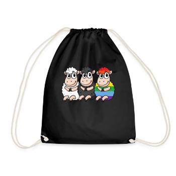 Black Sheep - Rainbow Sheep - Drawstring Bag - black - Front