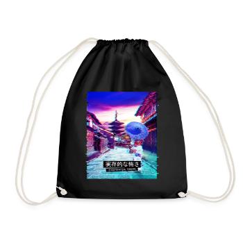 Vaporwave Japanese Streetwear Tokyo Temple Lofi - Sac de sport léger - noir - Devant