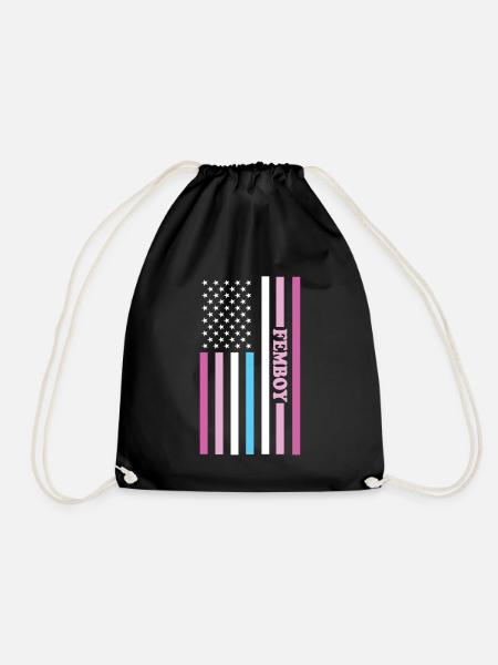 Femboy LGBTQ Rainbow Gay Pride American Flag Queer - Turnbeutel - Schwarz