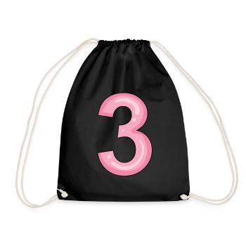 3 - Drawstring Bag - black - Front