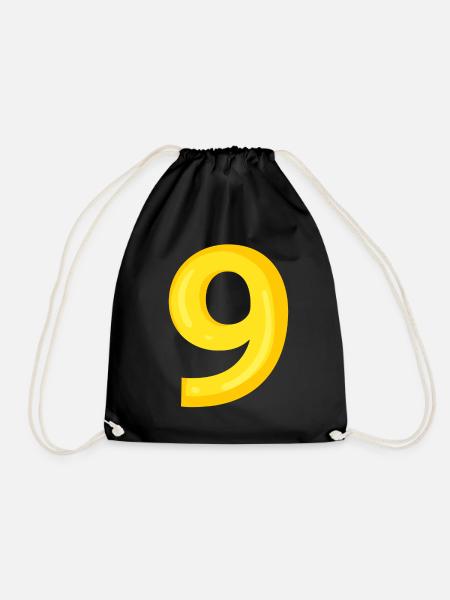 9 gelb - Turnbeutel - Schwarz