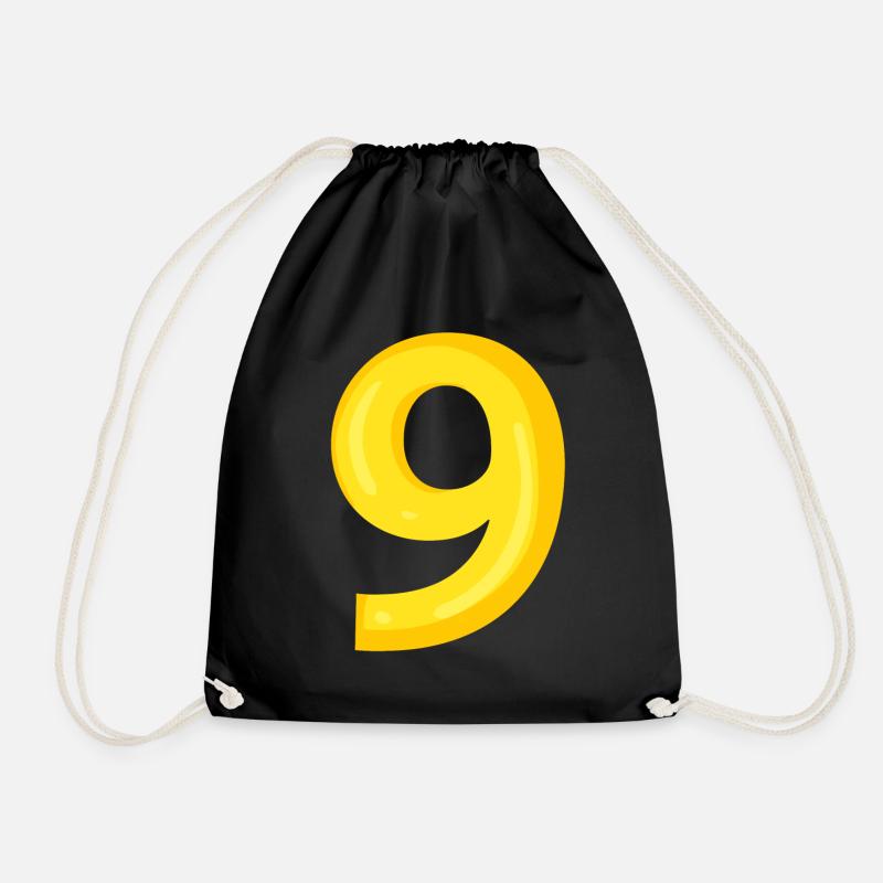 9 gelb - Turnbeutel - Schwarz