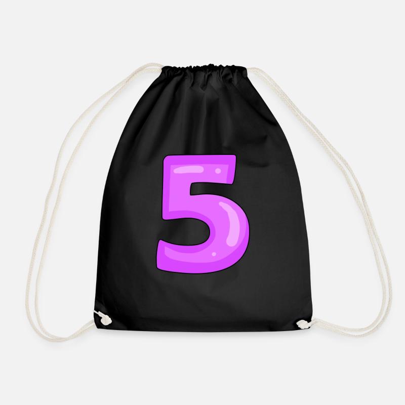 5 Lila - Turnbeutel - Schwarz