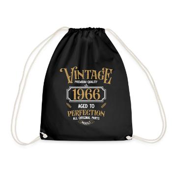 1966 Vintage birthday - Drawstring Bag - black - Front