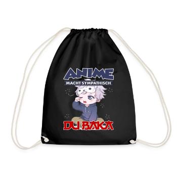 Anime Macht Sympathisch Du Baka Anime Merch - Turnbeutel - Schwarz - Vorne