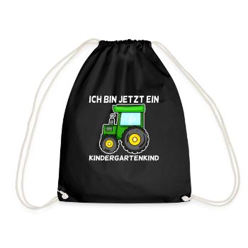 Kindergarten Kindergartenkind - Turnbeutel - Schwarz - Vorne