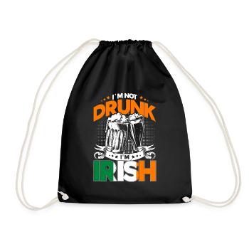 Irland Bier Ire Geschenk - Turnbeutel - Schwarz - Vorne