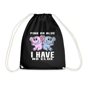 Pink Or Blue - Baby Announcement - Drawstring Bag - black - Front
