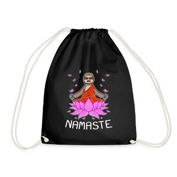 Yoga Namaste Sloth - Drawstring Bag - black - Front