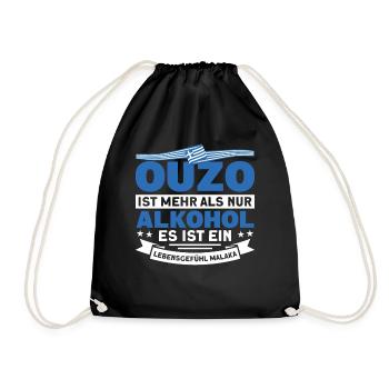 Grieche Griechenland Kos Geschenk - Turnbeutel - Schwarz - Vorne