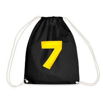 Number 7 - Number 7 - Drawstring Bag - black - Front