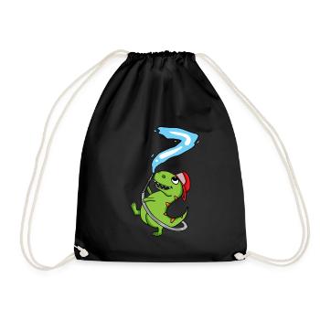 7th Birthday Dinosaur Fire Brigade Gift - Drawstring Bag - black - Front