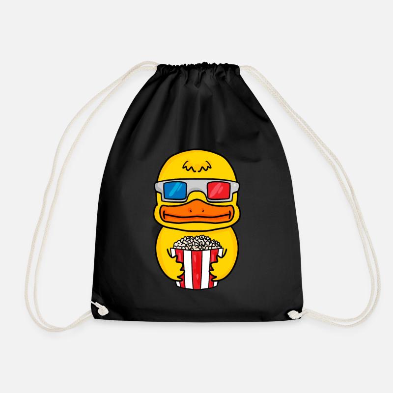 Ente Popcorn Kino - Turnbeutel - Schwarz