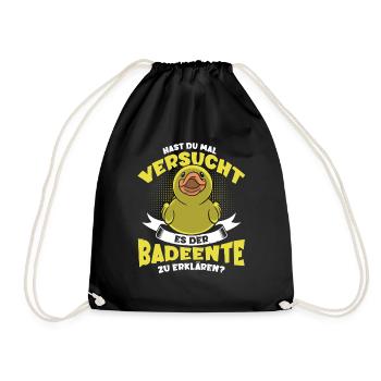 Entenliebhaber Enten Badeenten Geschenk - Turnbeutel - Schwarz - Vorne