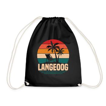 Norddeutschland Nordsee Langeoog Geschenk - Turnbeutel - Schwarz - Vorne