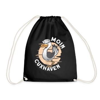 Nordsee Cuxhaven Norddeutschland Geschenk - Turnbeutel - Schwarz - Vorne