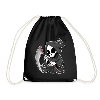 Faucheuse avec faux - Sac de sport léger - noir - Devant