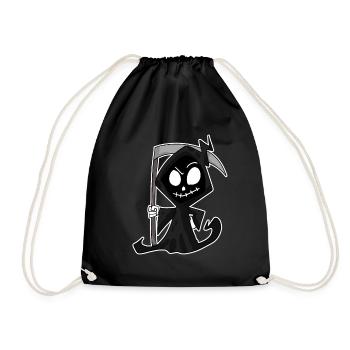 Faucheuse avec faux - Sac de sport léger - noir - Devant