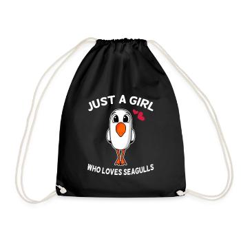 Mouette Amour fille - Sac de sport léger - noir - Devant