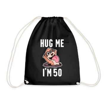 50 birthday - 50 years - hug - Drawstring Bag - black - Front