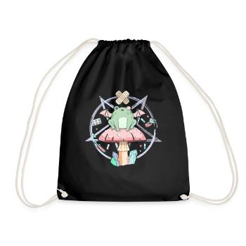 Cottagecore Esthétique Pastel Goth Frog Pentagram - Sac de sport léger - noir - Devant