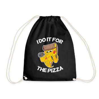 Pizza Training Fitness Sport Gift - Drawstring Bag - black - Front