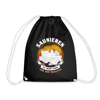 Saunameister Sauna Aufguss Sauna Geschenk - Turnbeutel - Schwarz - Vorne