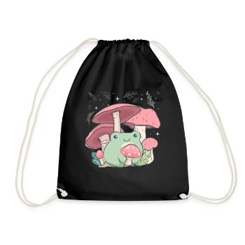 Cottagecore Esthétique Frog Mushroom Hug - Sac de sport léger - noir - Devant